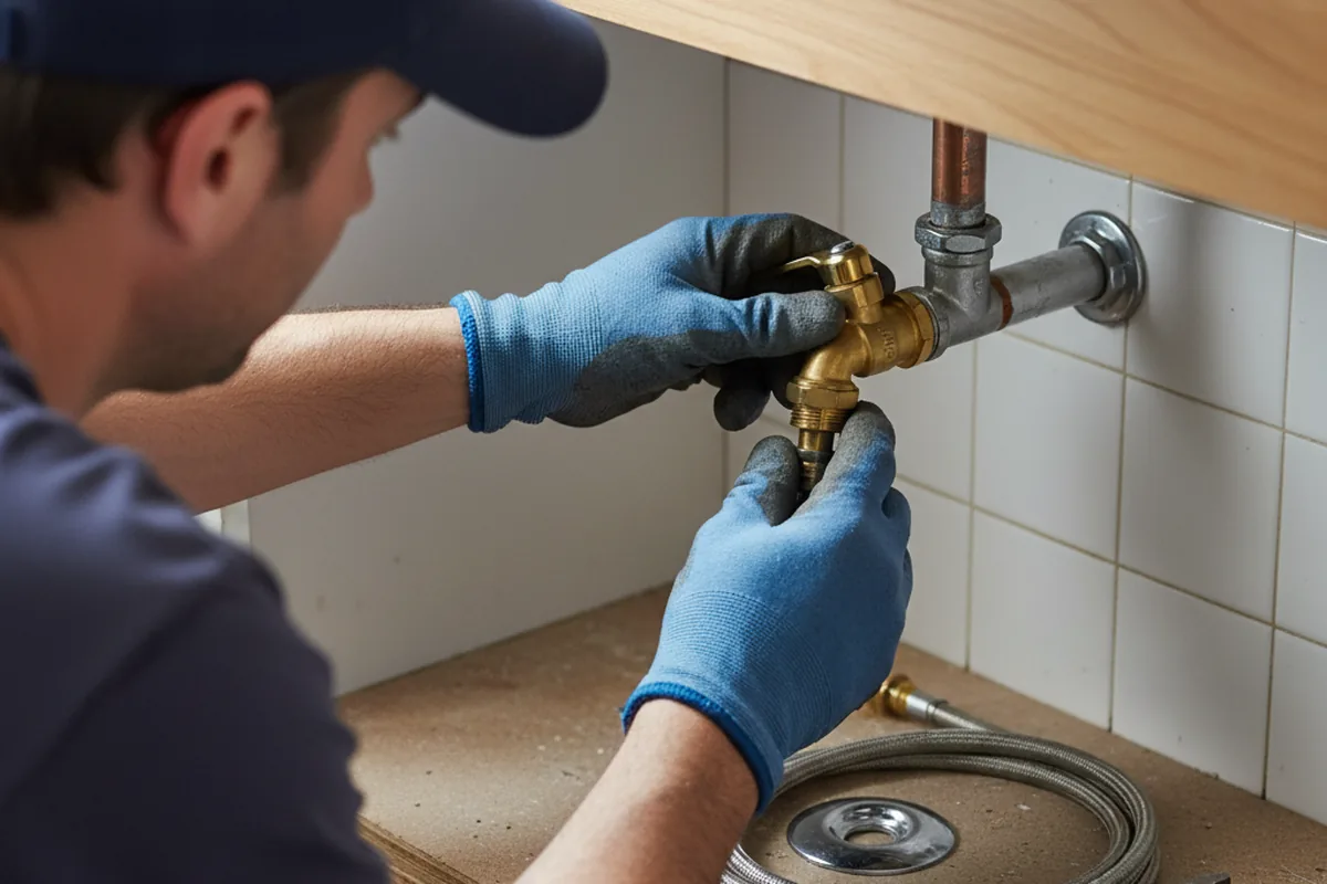 Shutoff valve and fitting work during Well Pump Repair in Manteca